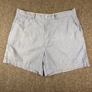 Daniel Cremieux Antibes Flat Front Shorts 40 Waist Light Blue Classic 6" Inseam